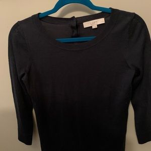 Navy Blue Loft light 3/4 sleeve top.